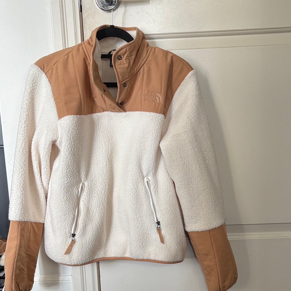 The North Face Cream and Tan Teddy Jacket